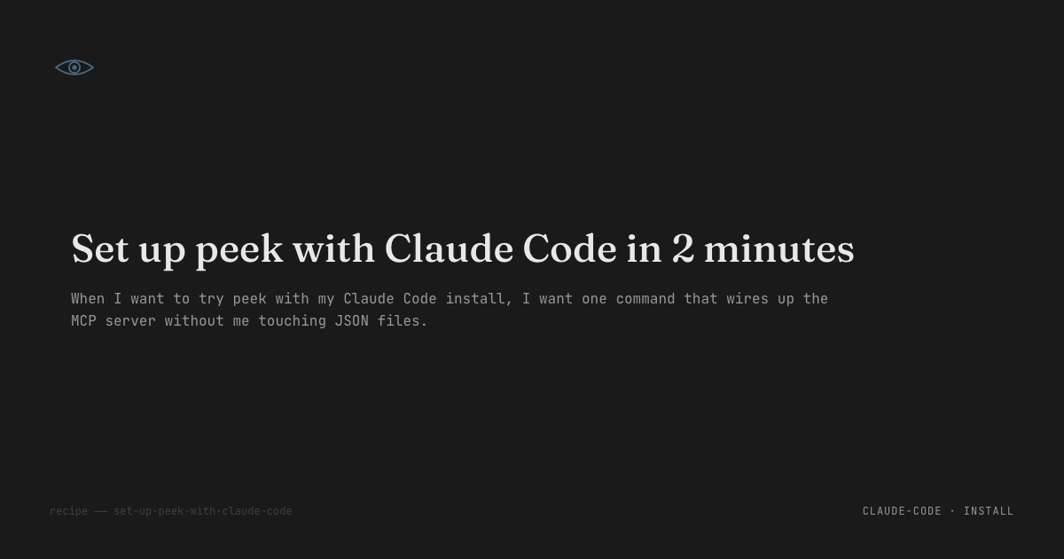 Claude Code listing peek sessions after install