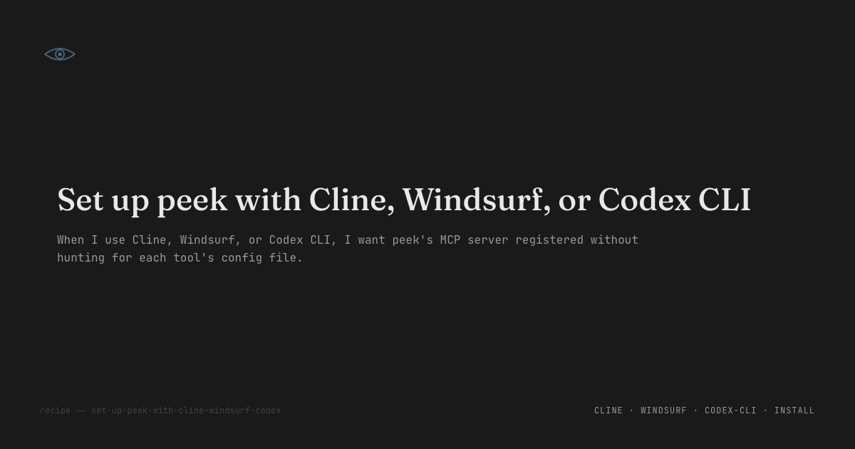 peek wired into multiple MCP clients